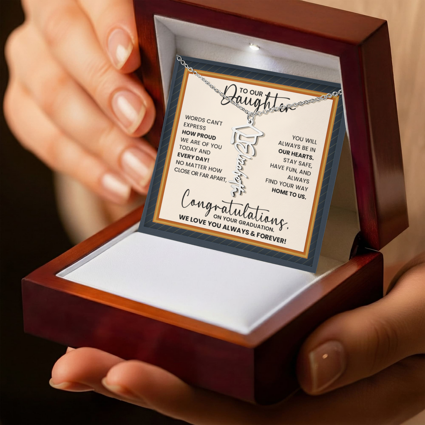 Graduation Necklace Gift for Daughter – Elegant Congratulations Jewelry | Minimalist Class of 2026 Gift