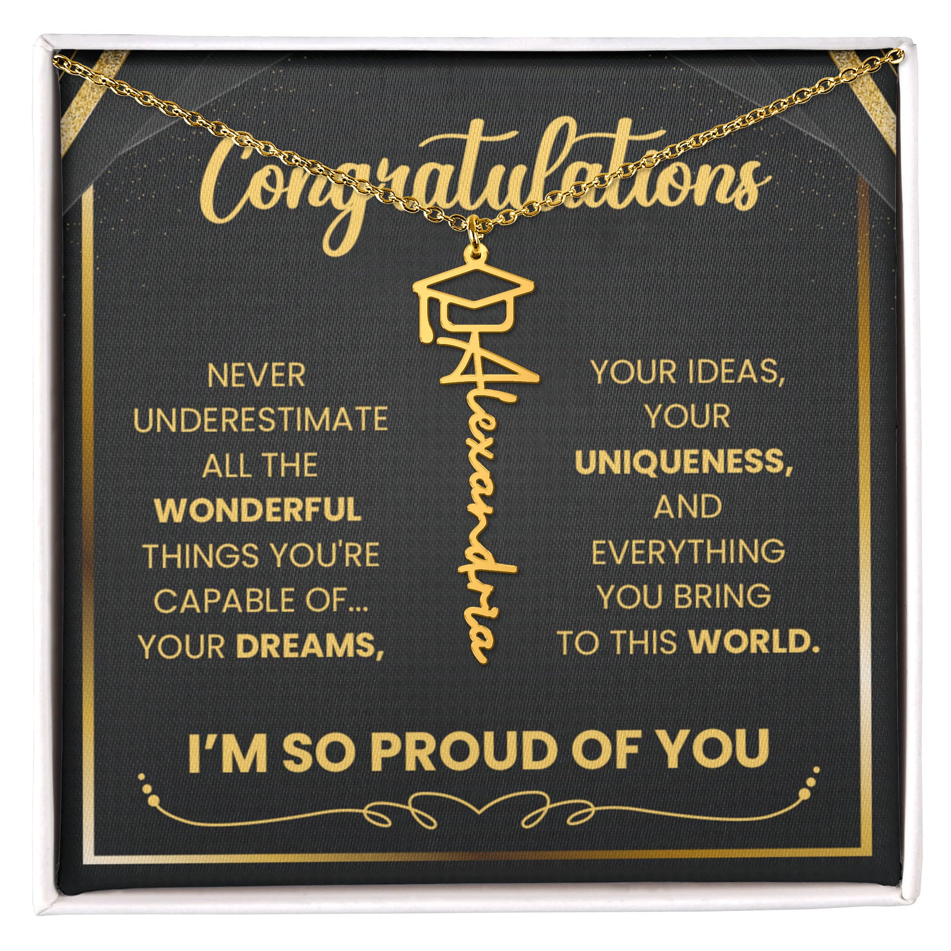 luxury graduation necklace gift box