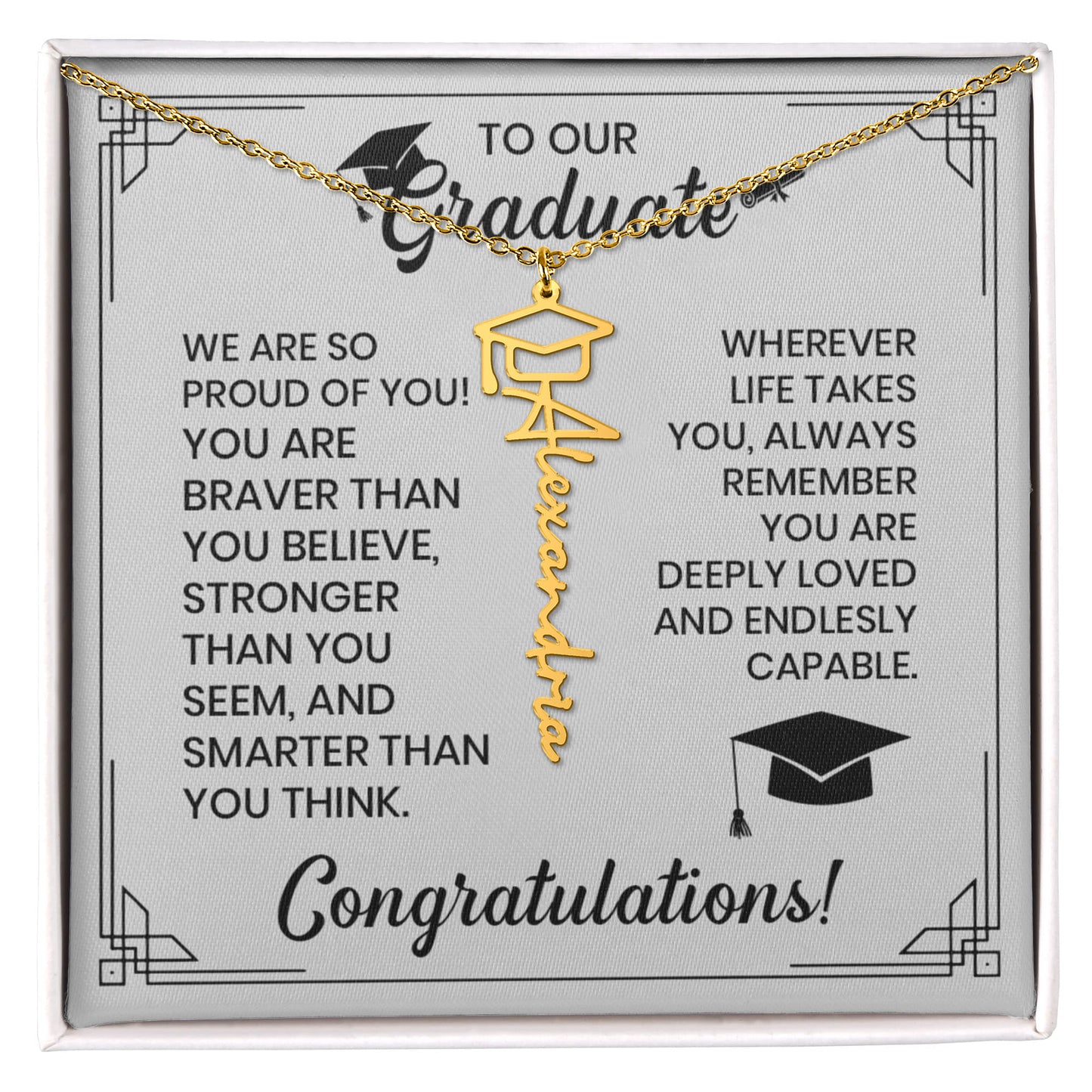 Elizabeth Name Graduation Necklace
