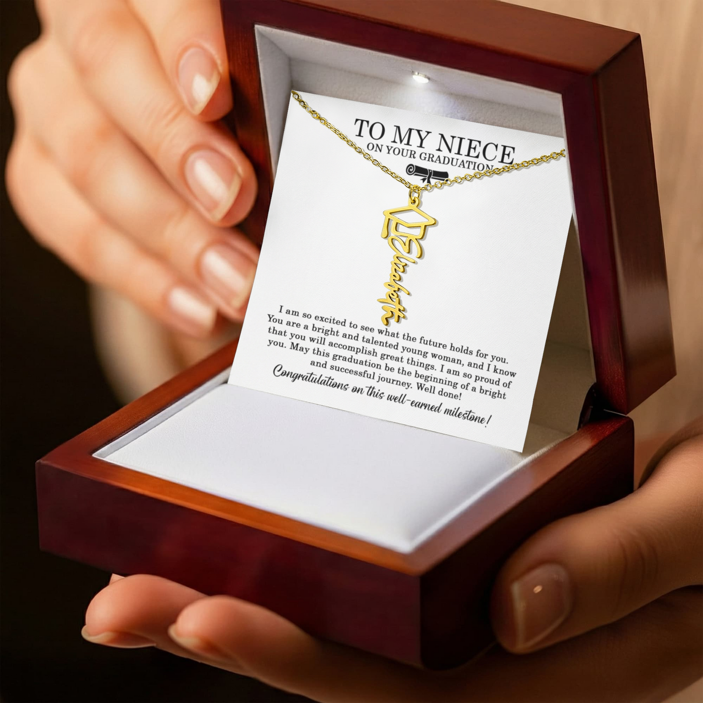 Alexandra Name Necklace Graduation
