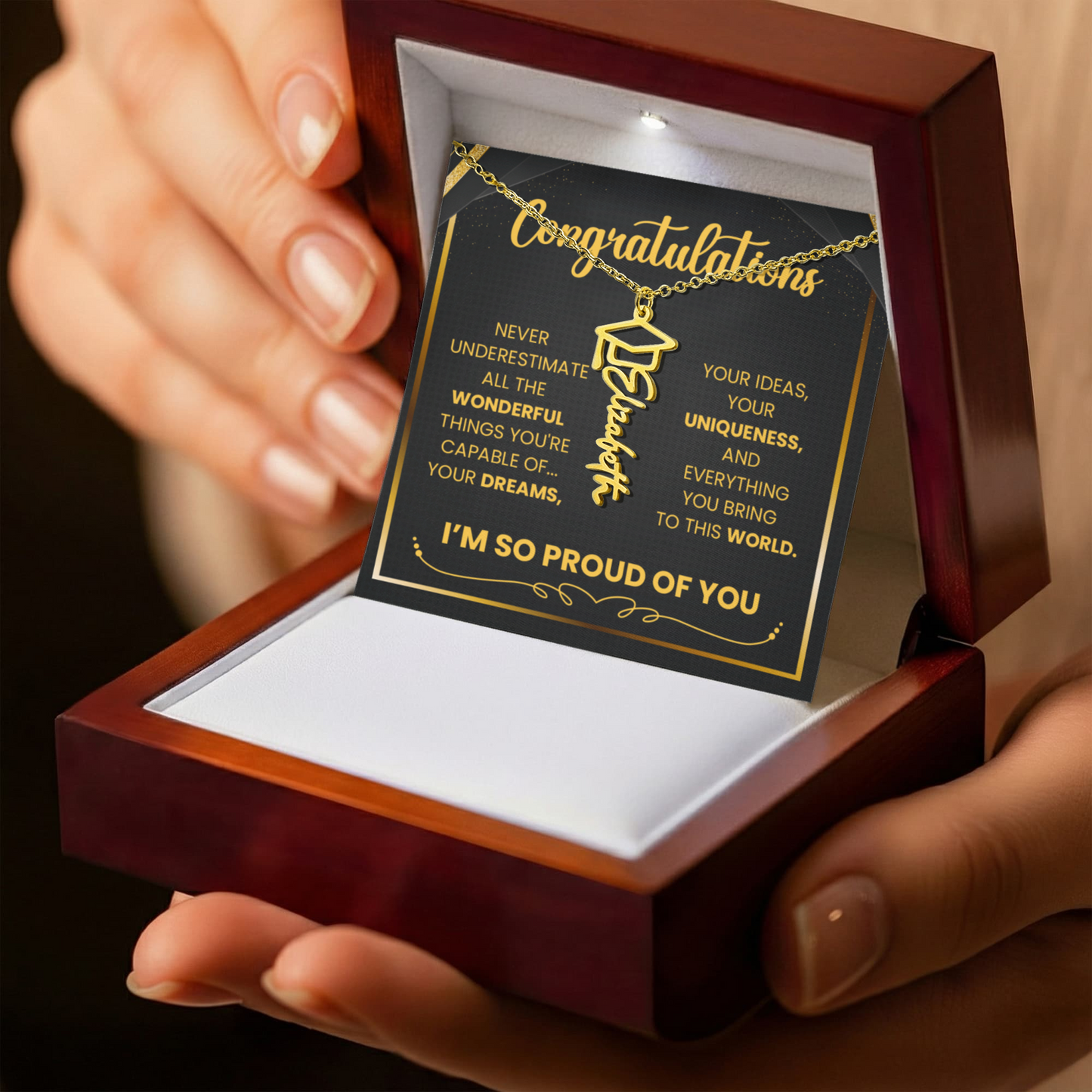 Graduation Necklace Gift – Congratulations Jewelry for Daughter | Inspirational Gift Class of 2026