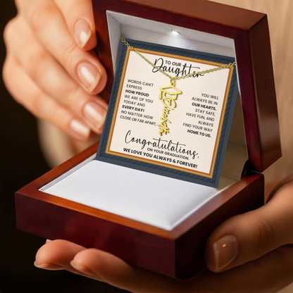 Graduation Necklace Gift for Daughter – Elegant Congratulations Jewelry | Minimalist Class of 2026 Gift