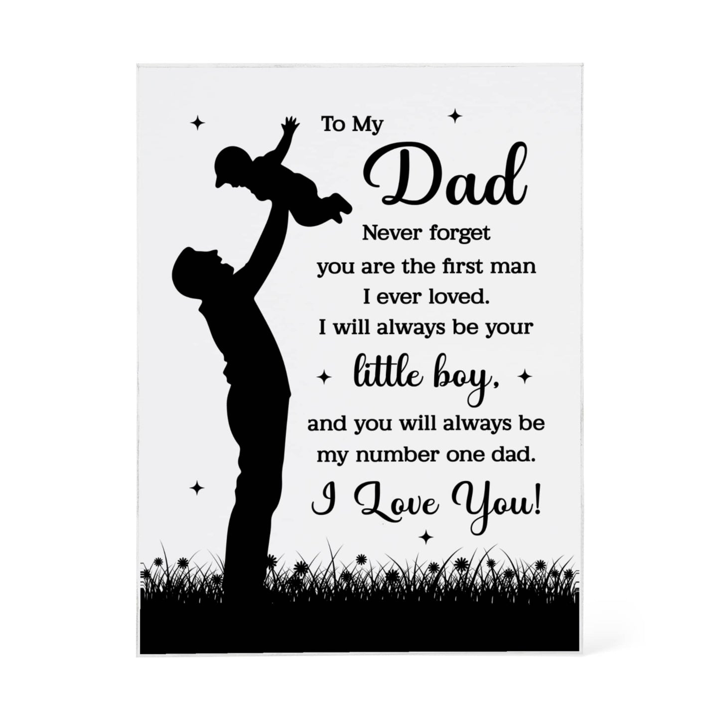 Emotional "To My Dad" engraved glass keepsake I Love You