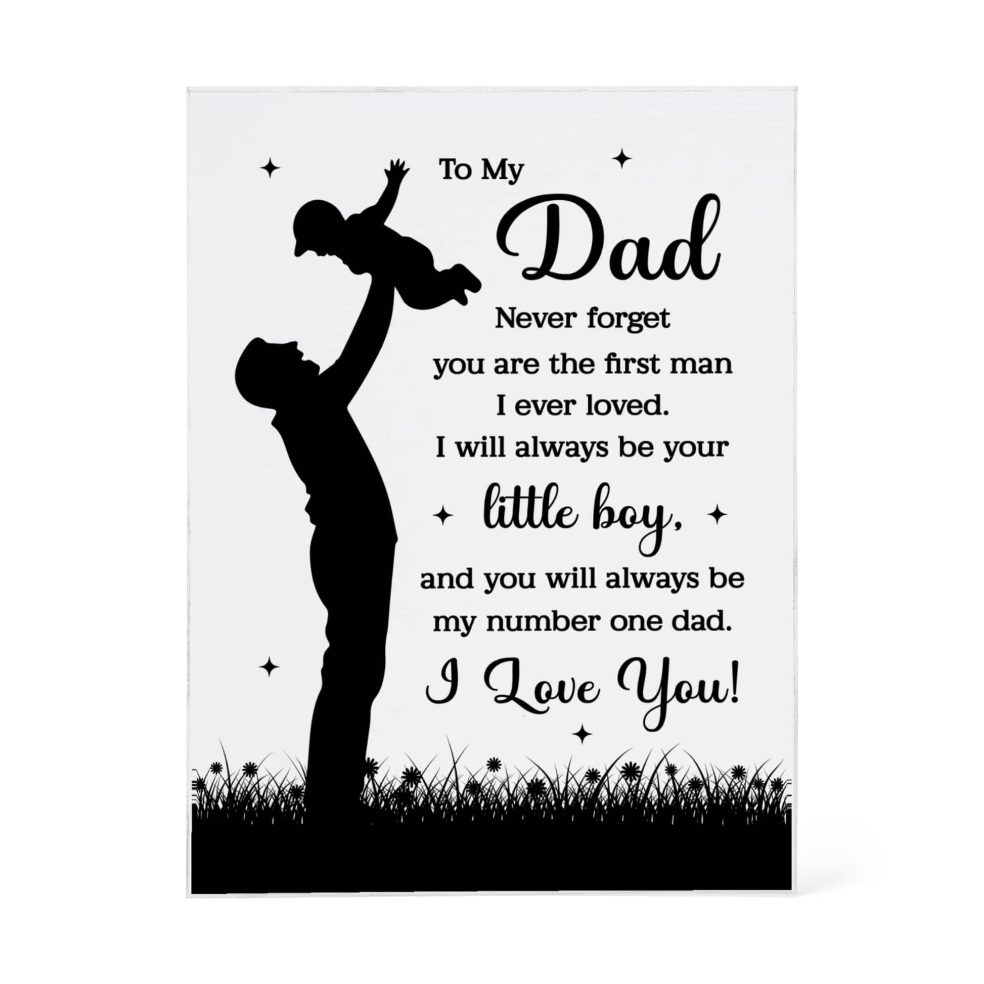 Emotional "To My Dad" engraved glass keepsake I Love You