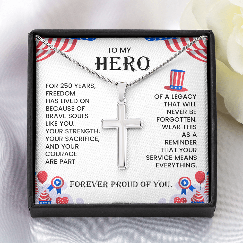 cross necklace courage sacrifice jewelry