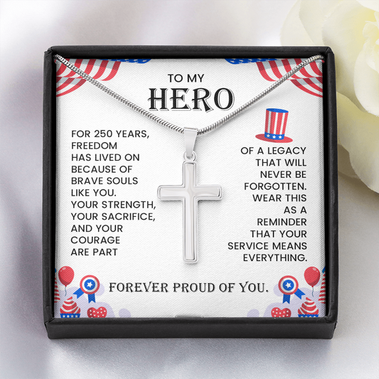 cross necklace courage sacrifice jewelry