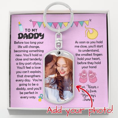 to my daddy from bump keychain tiny fingers hold your heart