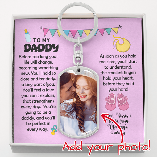 to my daddy from bump keychain tiny fingers hold your heart