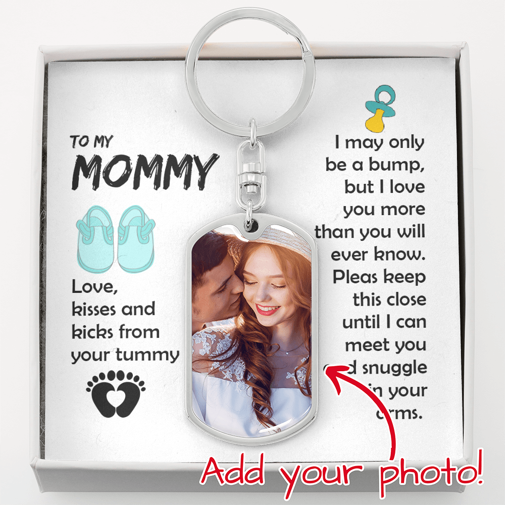 silver dog tag keychain pregnancy reveal i love you more than you know