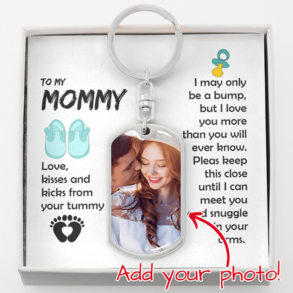 silver dog tag keychain pregnancy reveal i love you more than you know