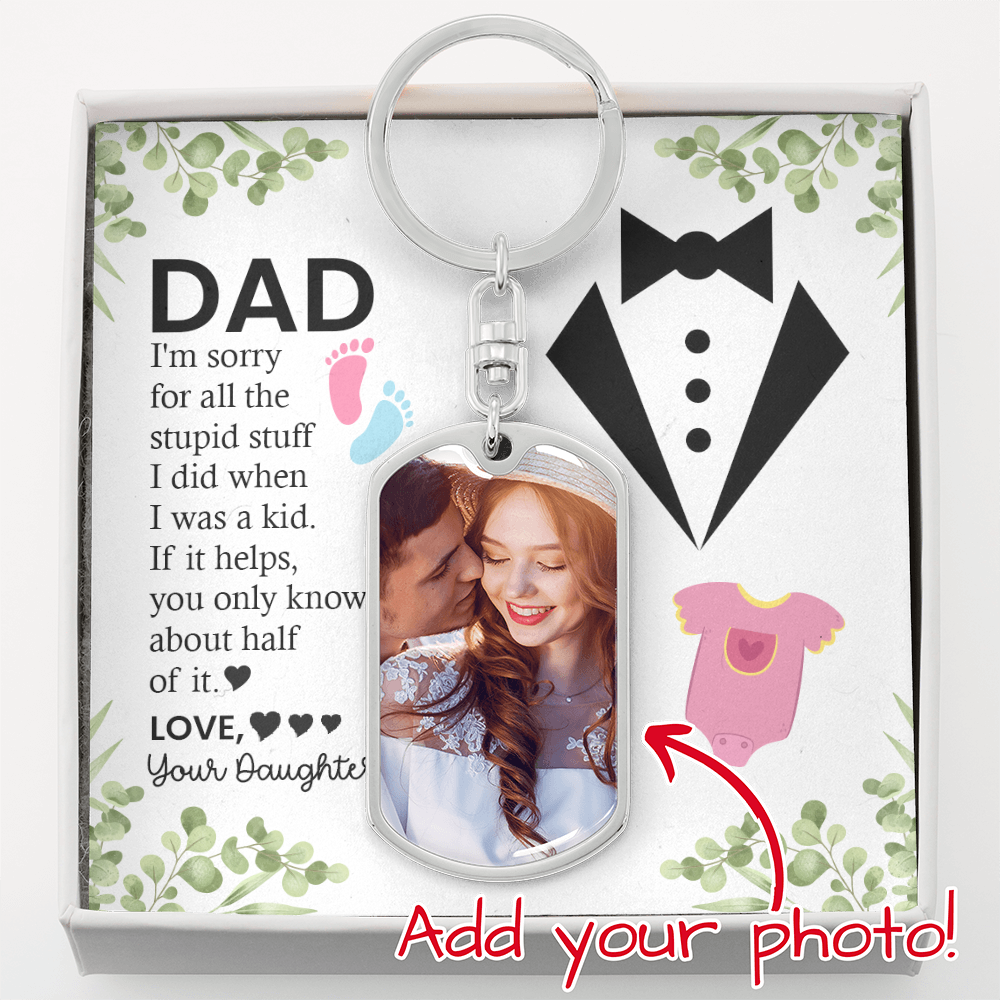 Custom Ultrasound Photo Keychain For Dad – Daddy To Be Gift | Personalized Baby Sonogram Keychain