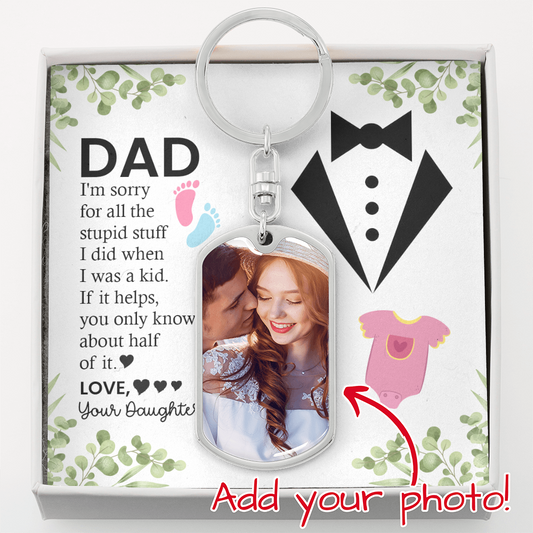Custom Ultrasound Photo Keychain For Dad – Daddy To Be Gift | Personalized Baby Sonogram Keychain