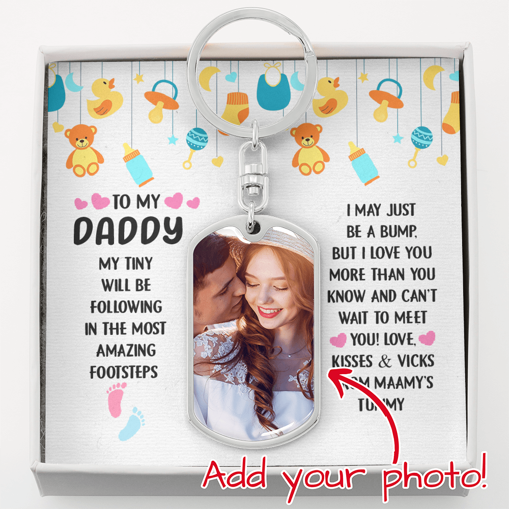 Custom Ultrasound Picture Keychain For Daddy – Baby Announcement Gift | Personalized Sonogram Keepsake