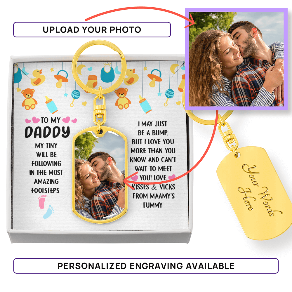 Custom Ultrasound Picture Keychain For Daddy – Baby Announcement Gift | Personalized Sonogram Keepsake
