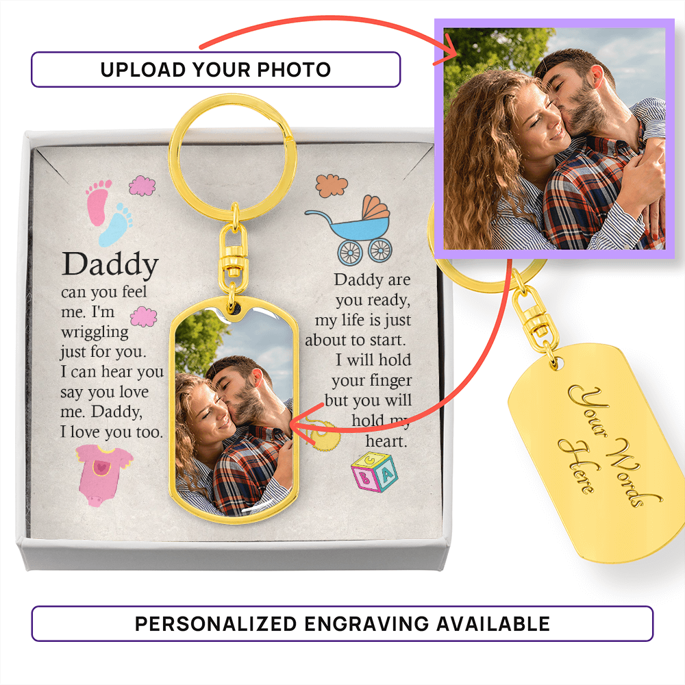 personalized daddy wriggling keychain baby shower gift for husband