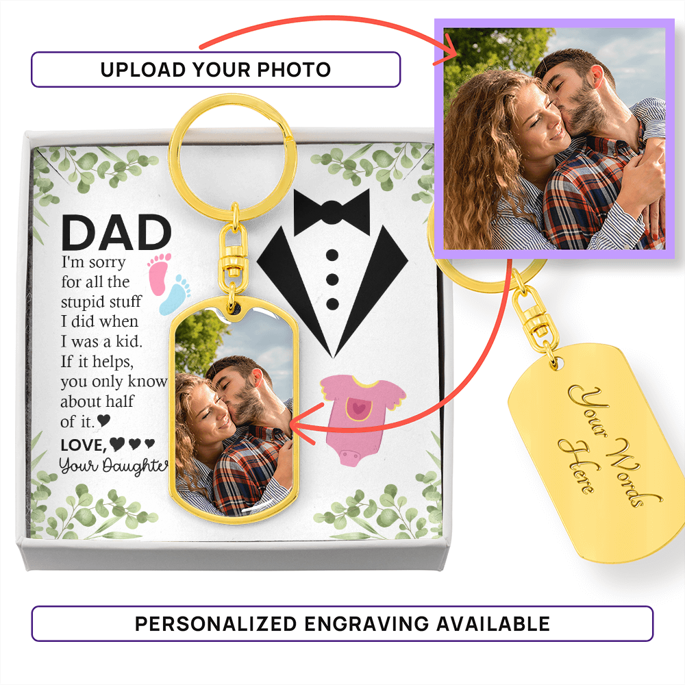 Custom Ultrasound Photo Keychain For Dad – Daddy To Be Gift | Personalized Baby Sonogram Keychain