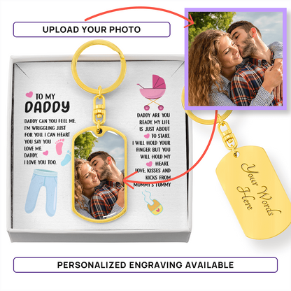 pregnancy announcement gift for dad wriggling just for you keychain