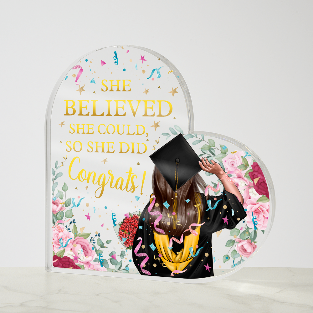 She Believed She Could Graduation Plaque