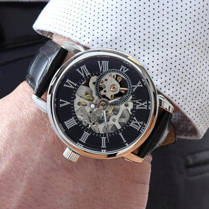 To My Husband Happy Anniversary Men's Openwork Watch with MC
