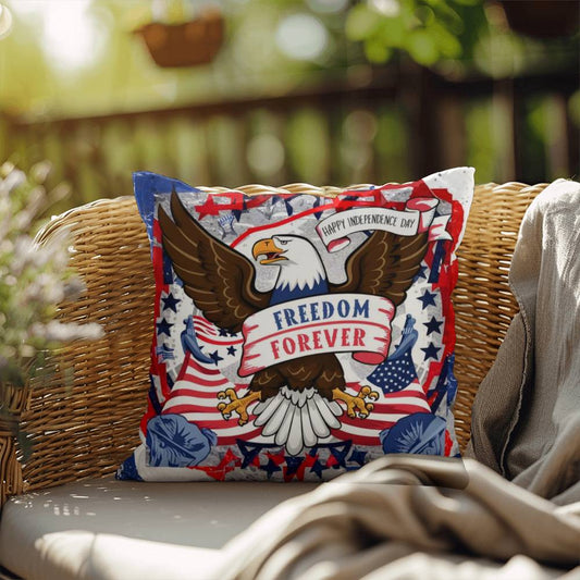 Happy 4th Of July Independence Day USA Patriotic Outdoor Pillow