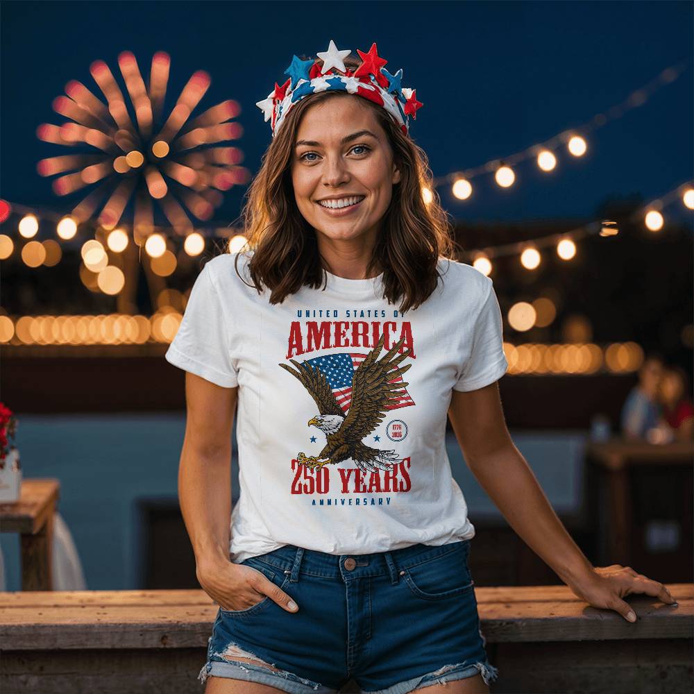 250 Years American Anniversary 1776-2026 USA Flag Patriotic T-Shirt