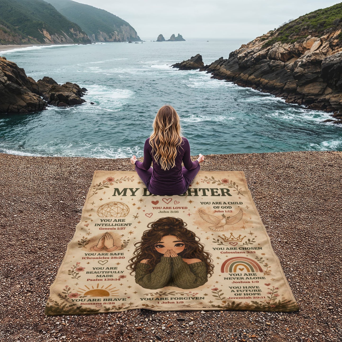 To My Daughter Inspirational Blanket | You Are Loved Personalized Daughter Gift | Cozy Fleece Throw for Daughter | Encouragement Blanket