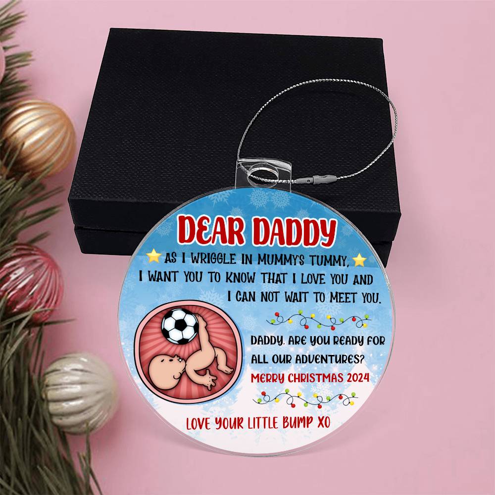 baby bump message ornament pregnancy reveal keepsake
