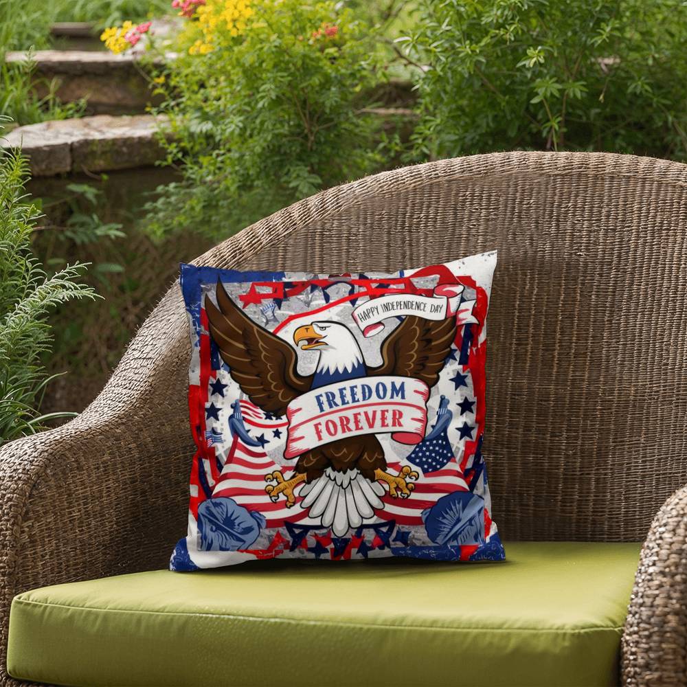 Happy 4th Of July Independence Day USA Patriotic Outdoor Pillow
