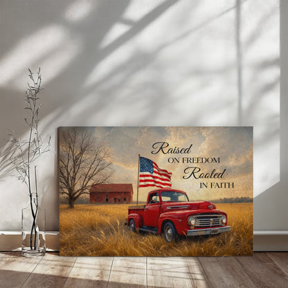 Personalized Rustic American Farm Canvas – Custom Family Name Patriotic Country Wall Art