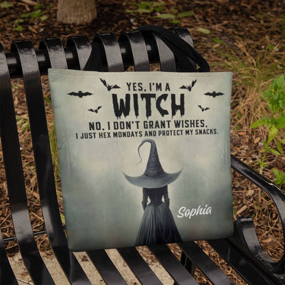 Personalized Witch Tote Bag – Custom Name Halloween Gothic Tote with Funny Quote !