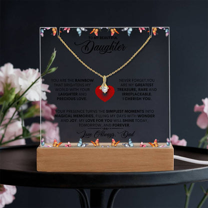 Keepsake Acrylic Plaque - Alluring Beauty Necklace, Gift to Daughter, Love Dad-14