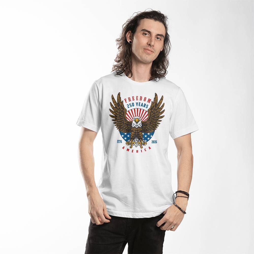 Freedom 250 Years 1776-2026 America 4th July Patriotic T-Shirt