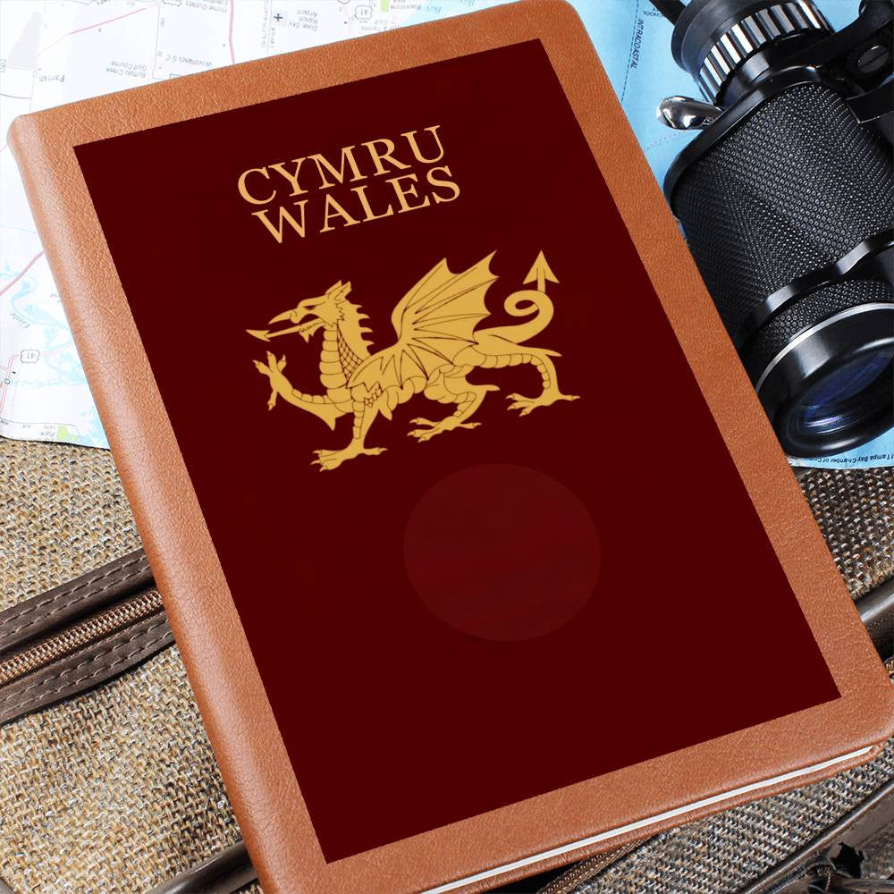 Personalized Template Vegan Leather Graphic Journal-CYMRU-WALES JOURNAL