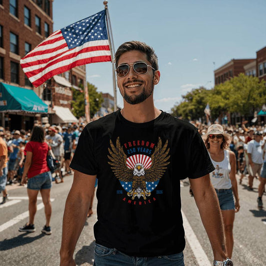 Freedom 250 Years 1776-2026 America 4th July Patriotic T-Shirt