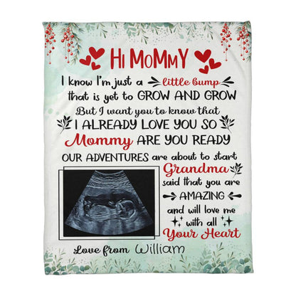 New Mommy from Baby Bump Personalized Blanket