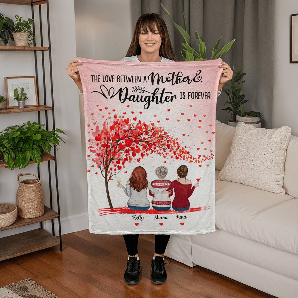 Personalized Mother Daughter Fleece Blanket | Dear Daughter Life Is Better With You Blanket | Custom Names Throw | Gift for Daughter from Mom