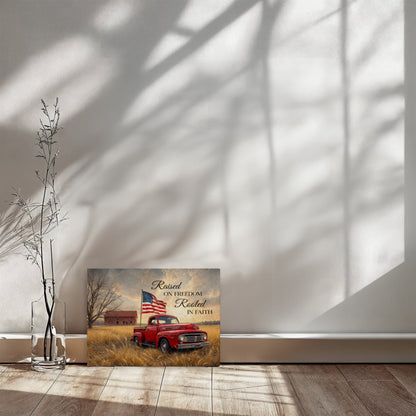 Personalized Rustic American Farm Canvas – Custom Family Name Patriotic Country Wall Art