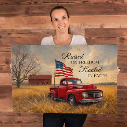 Personalized Rustic American Farm Canvas – Custom Family Name Patriotic Country Wall Art