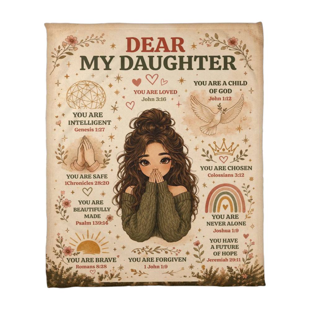 To My Daughter Inspirational Blanket | You Are Loved Personalized Daughter Gift | Cozy Fleece Throw for Daughter | Encouragement Blanket