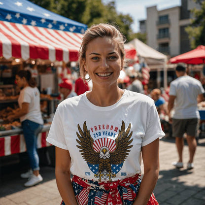 Freedom 250 Years 1776-2026 America 4th July Patriotic T-Shirt