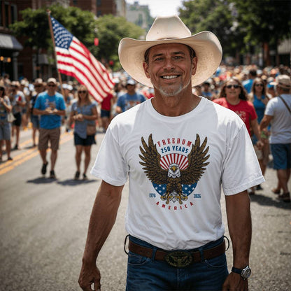 Freedom 250 Years 1776-2026 America 4th July Patriotic T-Shirt