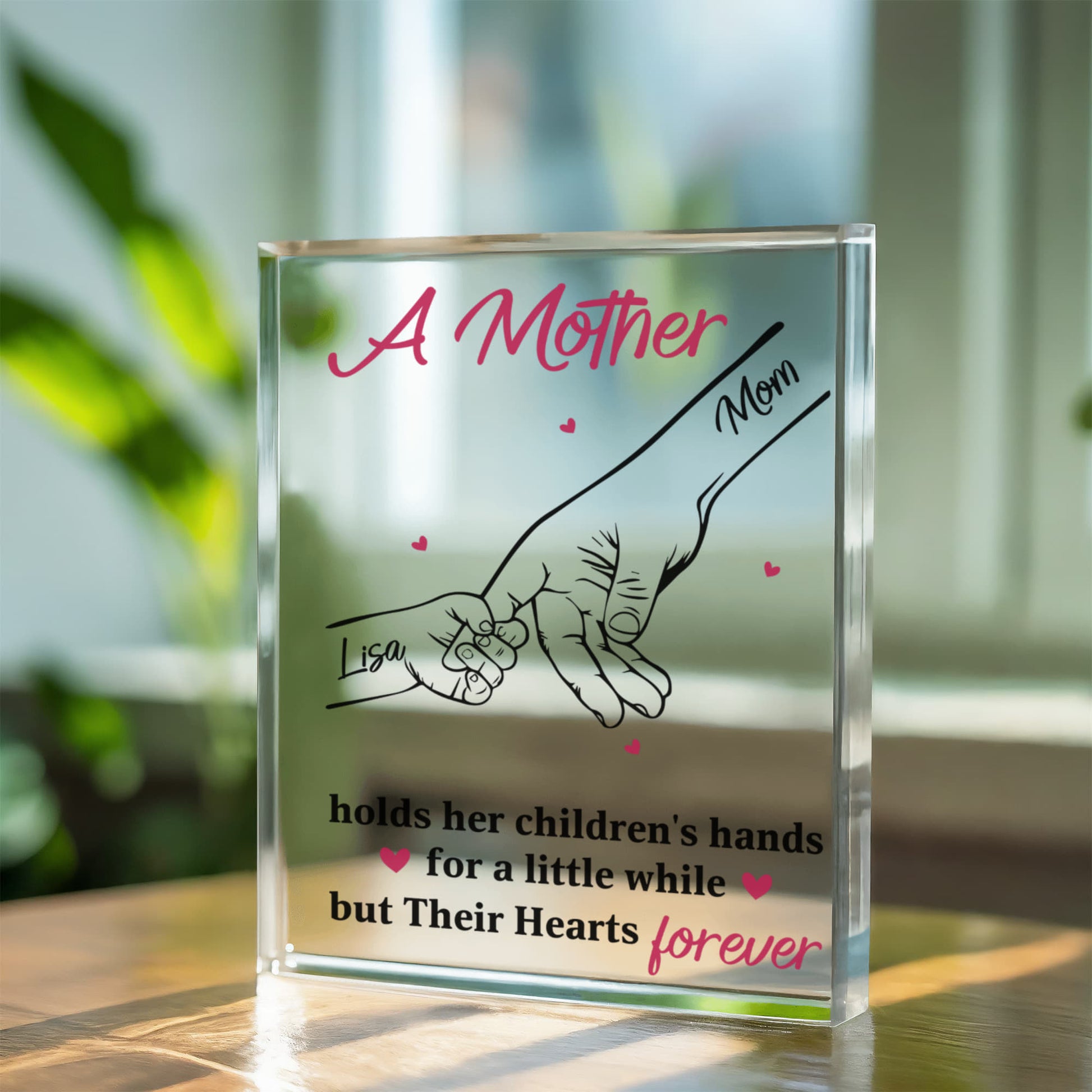 Family Hands Love Plaque for Mom
