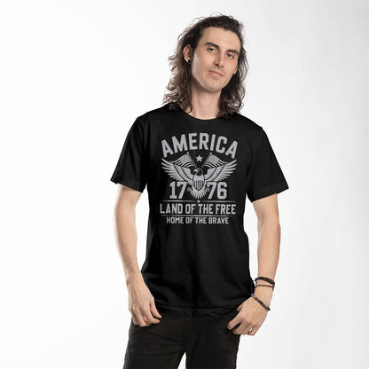 America 1776 Land Of The Free Home Of The Brave 4th July T-Shirt