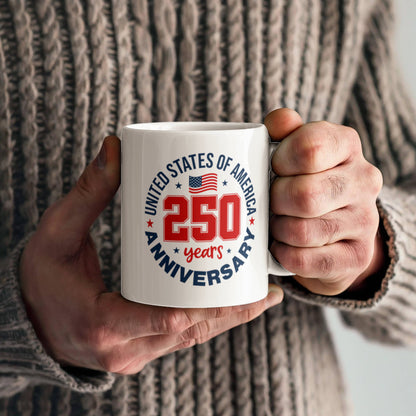 United States Of America 250 Anniversary Patriotic White Ceramic Mug Multiple Variants