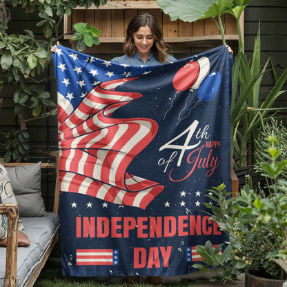 4th of July Independence Day Jersey Fleece Blanket 50" x 60"
