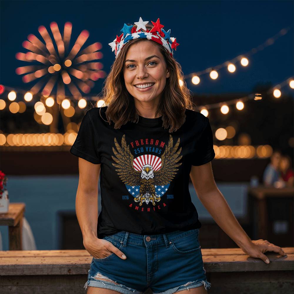 Freedom 250 Years 1776-2026 America 4th July Patriotic T-Shirt