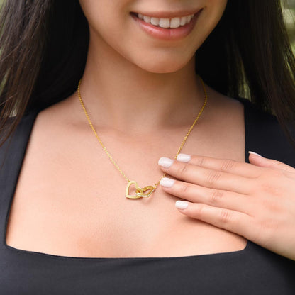 To My Beautiful Daughter Interlocking Hearts Necklace | Daughter Gift from Dad | Two-Tone Heart Pendant | Inspirational Jewelry Gift | Birthday & Christmas Gift for Daughter