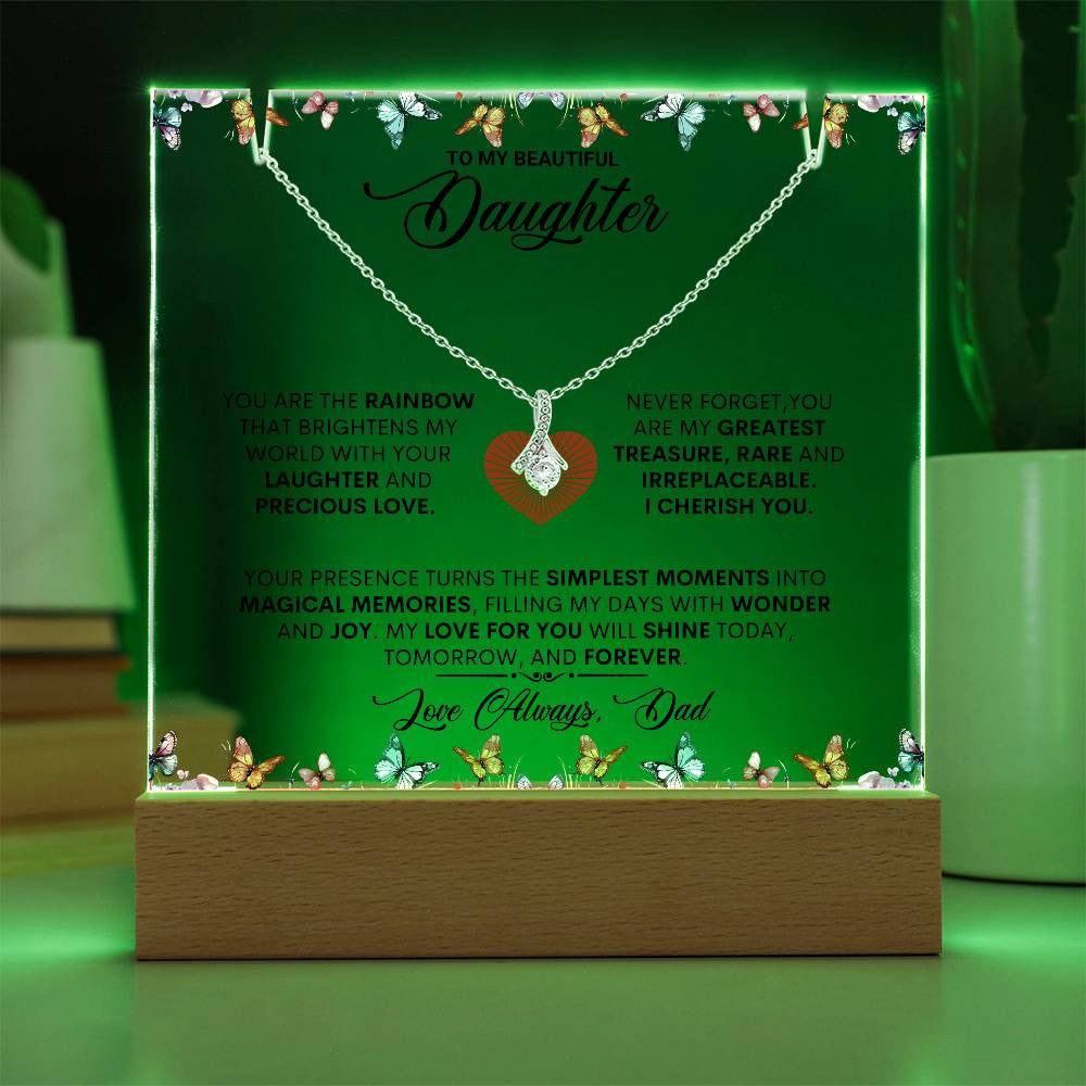 Keepsake Acrylic Plaque - Alluring Beauty Necklace, Gift to Daughter, Love Dad-14