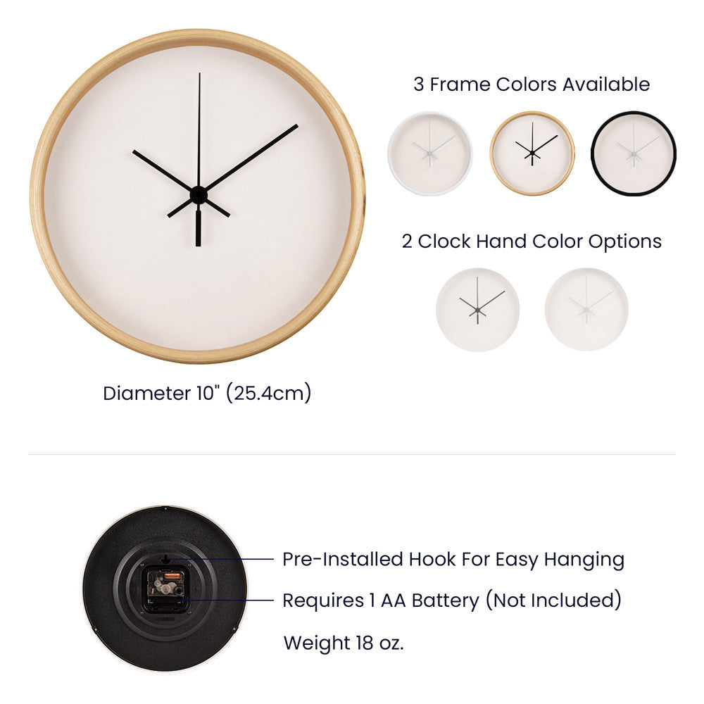 Wooden Frame 10inch Clock - Choose Your Clock Face Image