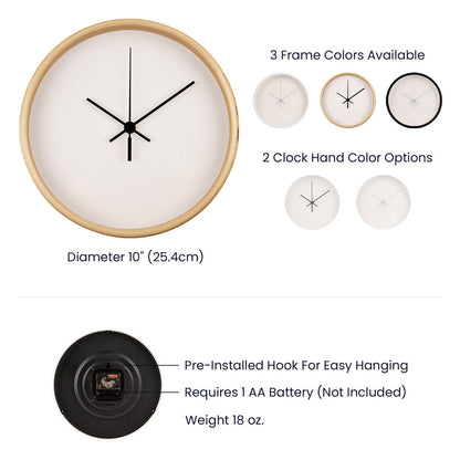 Wooden Frame 10inch Clock - Choose Your Clock Face Image